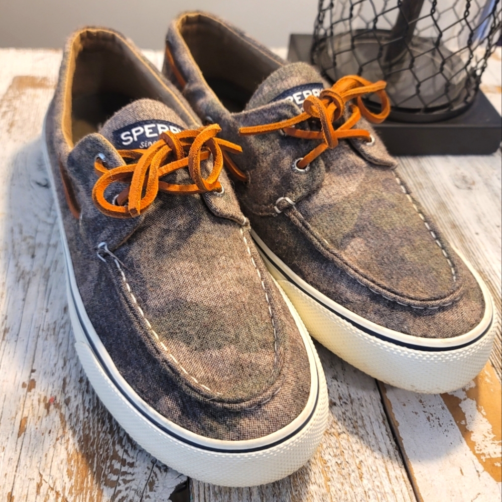 Sperry Men's Camouflage Boat Shoes; Men's Size 8.5; Like New